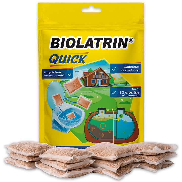 Bakterie do szamba i oczyszczalni silny bio produkt BIOLATRIN Quick 12