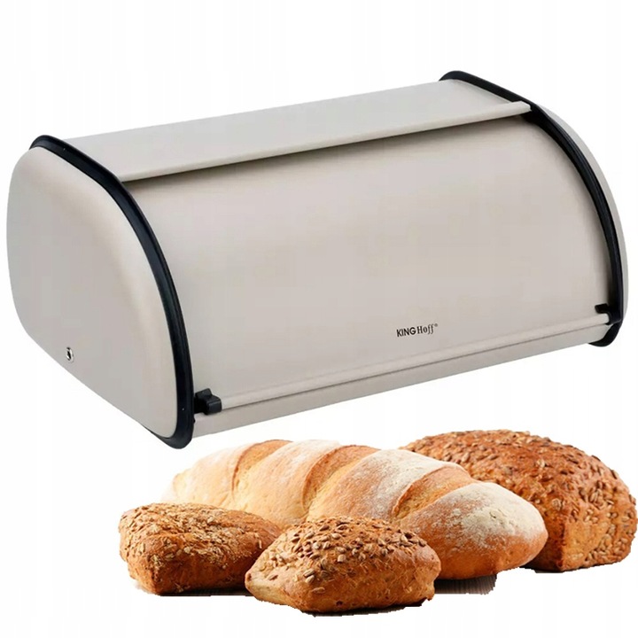 CHLEBAK POJEMNIK NA PIECZYWO CHLEB BUŁKI STALOWY KINGHOFF KH-1754 BEŻ