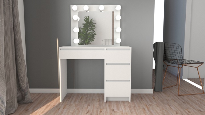 TOALETKA IZA 12 LED Z ŻARÓWKAMI DO WIZAŻU MAKIJAŻ