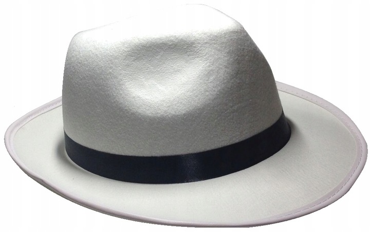 Zestaw GANGSTERA Białe Szelki Krawat Kapelusz 20'