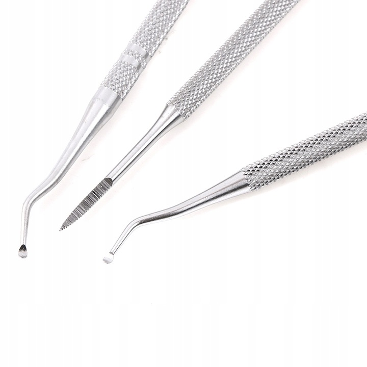 ZESTAW DO WRASTAJĄCYCH PAZNOKCI SONDA PODOLOGICZNA DWUSTRONNA PEDICURE 3SZT