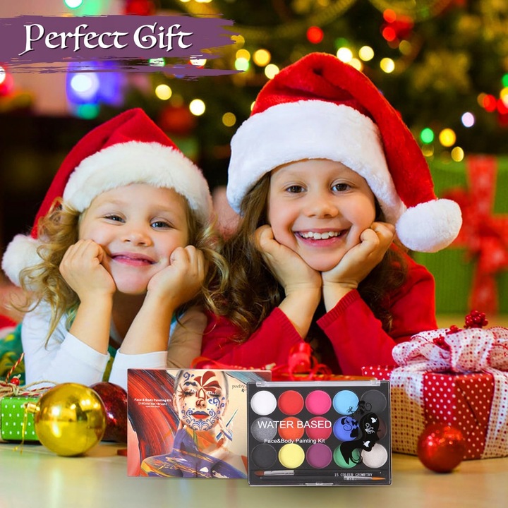 FARBY DO MALOWANIA TWARZY i CIAŁA ŚWIECĄCE W NOCY 15e. ZMYWALNE DLA DZIECI