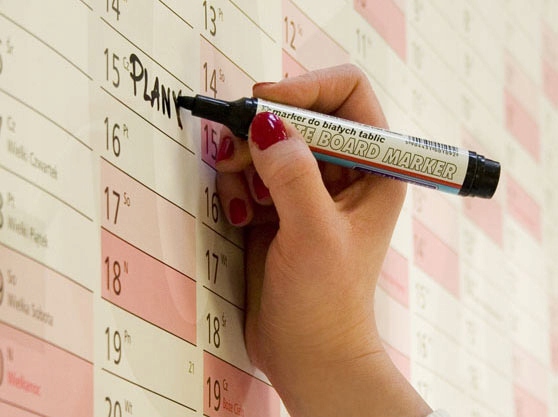 Planer A1 Kalendarz 2025 84x59 zmazywalny z mocowaniem samoprzylepnym