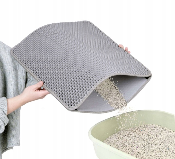 Mata wycieraczka pod kuwetę 60x45 szara Praktyczne rozwiązanie na żwirek!