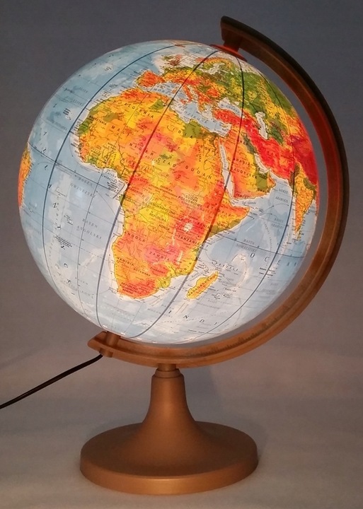 Globus 320mm PODŚWIETLANY 2w1 +strefy + APLIKACJA , na prezent , polit-fiz