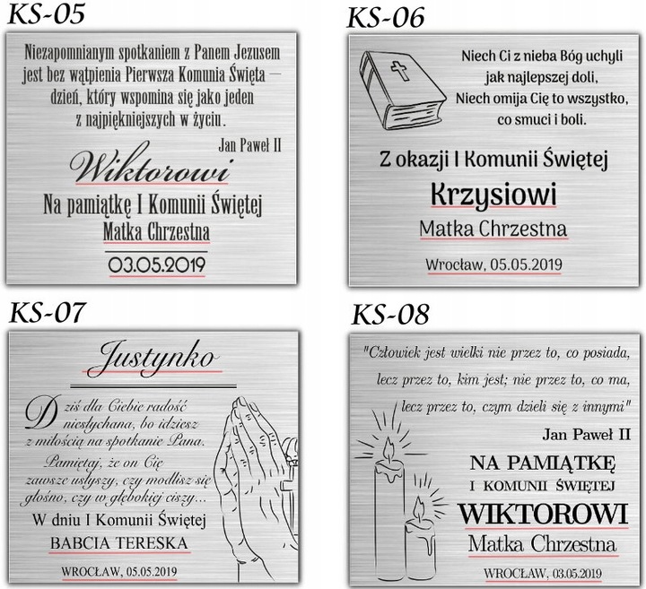 PAMIĄTKA KOMUNII ŚWIĘTEJ GRAWER OBRAZEK SREBRNY