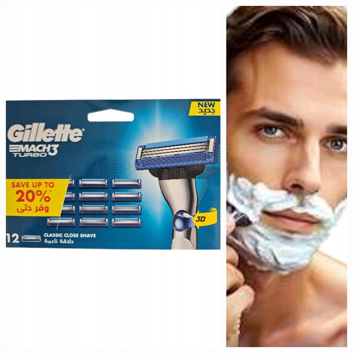 12 SZTUK ! TURBO MACH3 PROMOCJA ! Wkłady do maszynki MACH3.