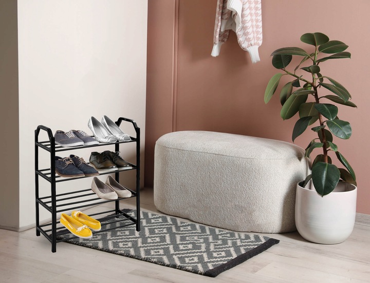 SZAFKA NA BUTY OBUWIE PÓŁKA REGAŁ STOJAK LOFTOWY DO PRZEDPOKOJU CZARNY