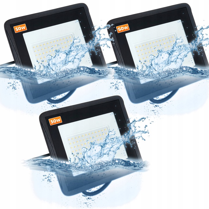 Naświetlacz Halogen LED 3x 50W + statyw budowlany