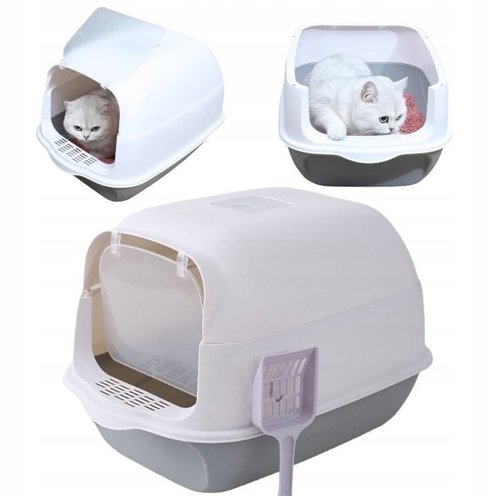 Kuweta dla kota z pochłaniaczem zamykana z łopatką Zestaw otwarta