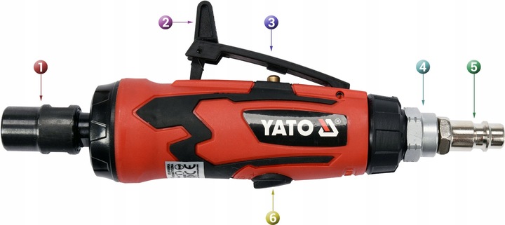 SZLIFIERKA PNEUMATYCZNA PROSTA 25000 obr. 6mm YATO