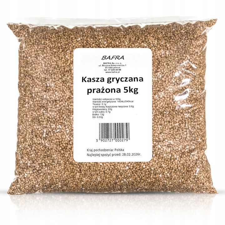 KASZA GRYCZANA PALONA PRAŻONA 5kg 5000g Polska BAFRA