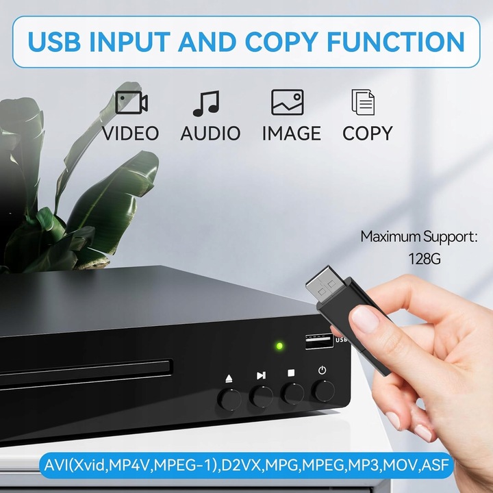 Odtwarzacz DVD i CD, HDMI 1080P dla wszystkich regionów obsługa PAL/NTSC