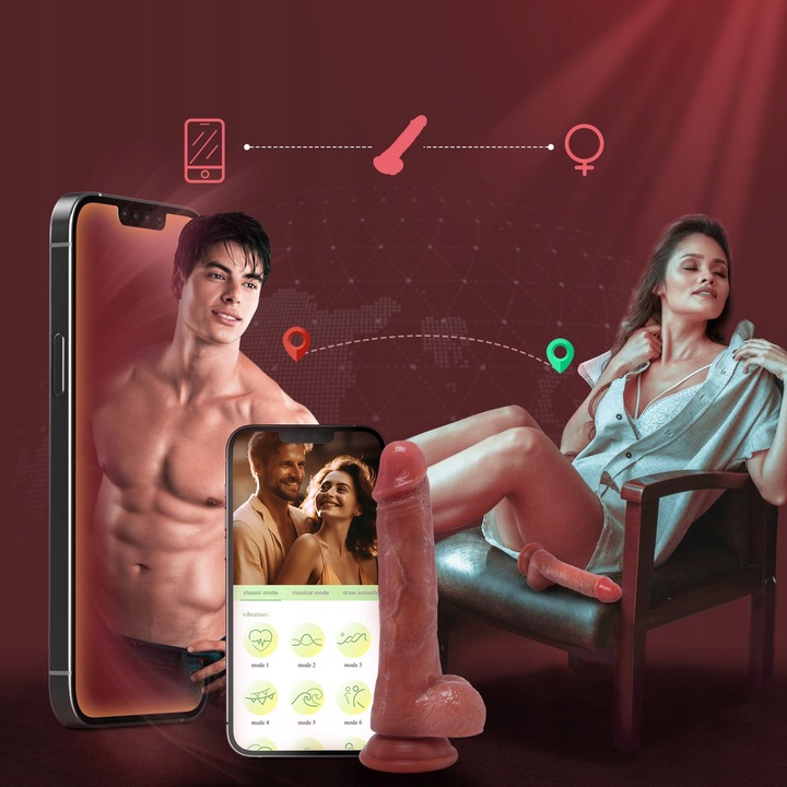 realistyczne dildo wibrator z przyssawka APP 9 funkcjami wibracji pchnia