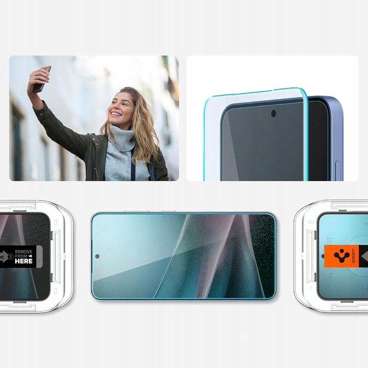 Szkło hartowane Spigen do Galaxy S25 / S24, 9H do etui z aplikatorem 2-Pack