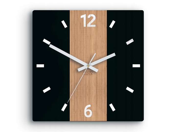 Drewniany Cichy zegar na ścienę PRIMO Satin 3D, 30 cm