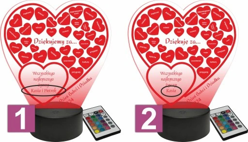 Prezent na Dzień Babci i Dziadka Statuetka dla Dziadków lampka LED + GRAWER