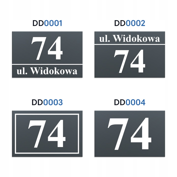 Nierdzewny Numer Na Dom Tabliczka Adresowa z Numerem Domu 32x21 cm Antracyt