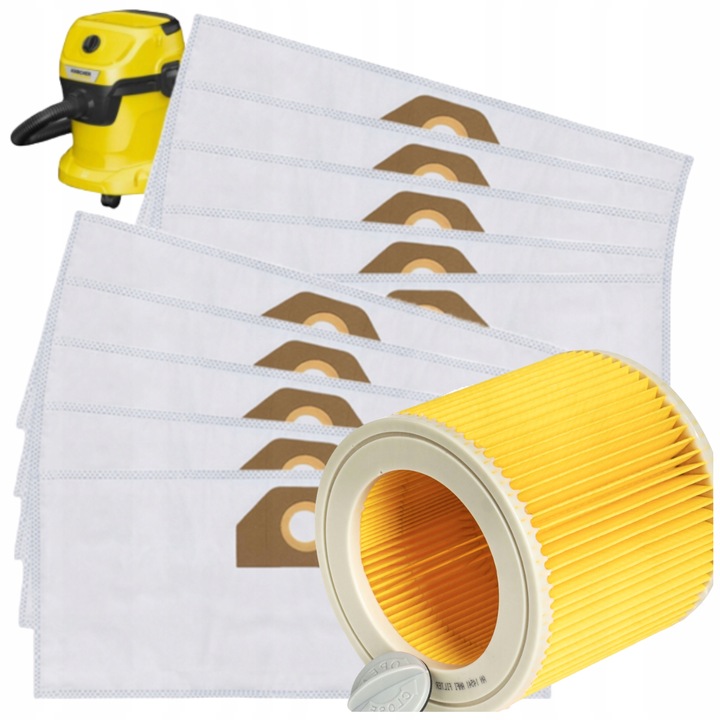 10x WORKI DO ODKURZACZA KARCHER WD3 WOREK WD 3 WD WD 6 SE 4001 Plus