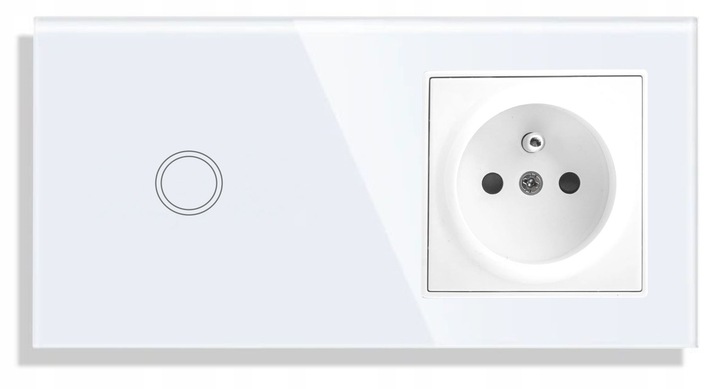 GNIAZDO GNIAZDKO SZKLANE Z BOLCEM Z WŁĄCZNIKIEM POJEDYNCZYM BIAŁE