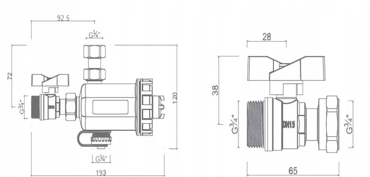 FILTR MAGNETYCZNY SEPARATOR ZANIECZYSZCZEŃ IBO 3/4 CALA DN20 KLUCZ ZAWÓR