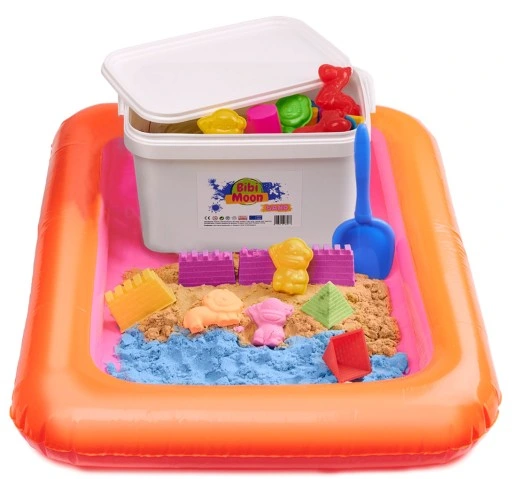 BibiMoon Piasek Kinetyczny 5kg ZESTAW PIASKOWNICA FOREMKI