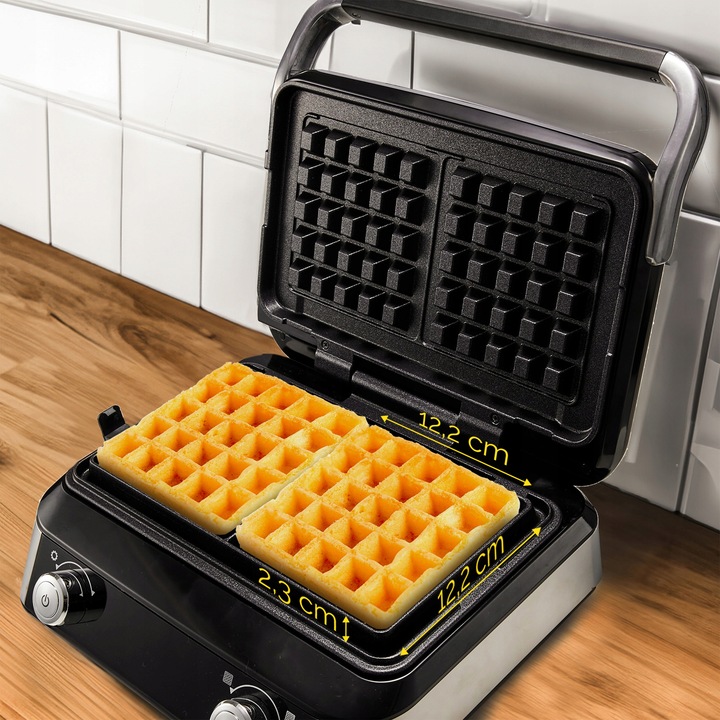 Gofrownica Yoer 2 DUŻE GOFRY +4 automatyczne programy +Regulacja chrupkości