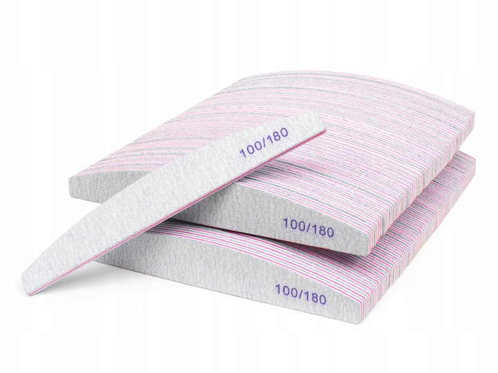 100 x Pilnik do Paznokci Łódka Zebra 100/180