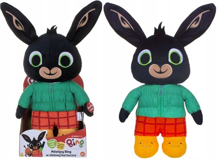 Bing KRÓLICZEK MÓWIĄCY w zielonej kurteczce MASKOTKA INTERAKTYWNA 30cm 0+
