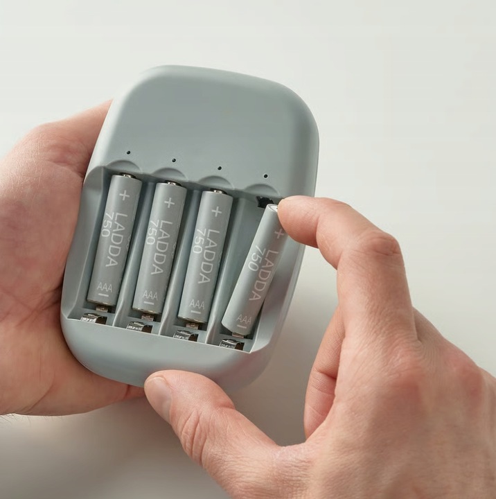 IKEA LADDA Akumulatorek do ładowania, HR03 AAA 1.2V, 750mAh 4 szt.