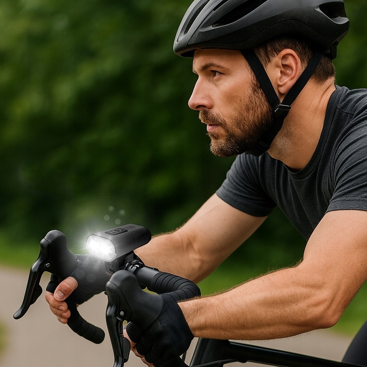 Mocna Lampka ROWEROWA Światło LED przód tył latarka 2600mAh ROWER ZESTAW