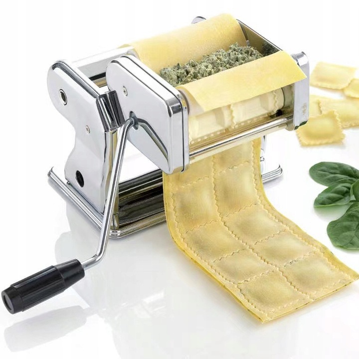 Maszynka Ręczna Do Makaronu RAVIOLI Ciasta Stal NIERDZEWNA 7w1 Zestaw