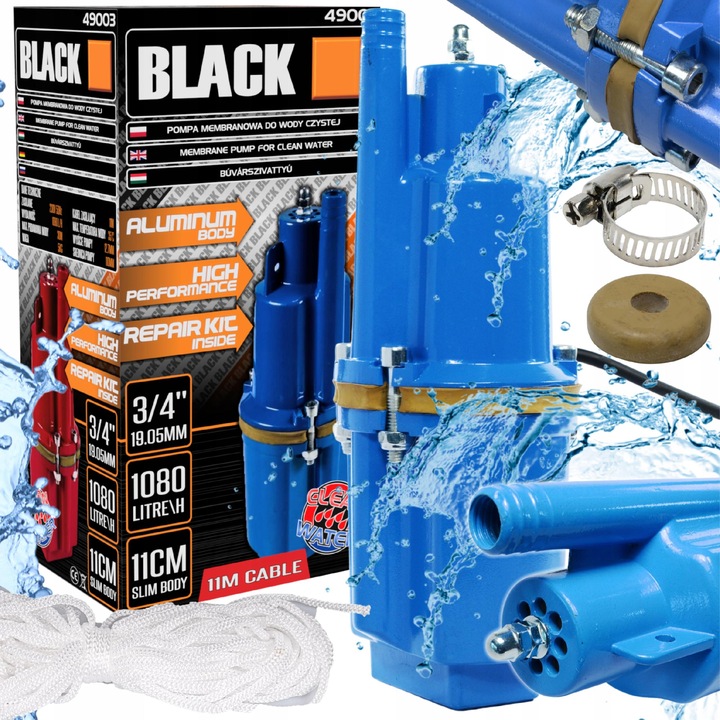 POMPA DO WODY STUDNI NUREK ZANURZENIOWA RUSKA MEMBRANOWA KABEL 11M PROMO