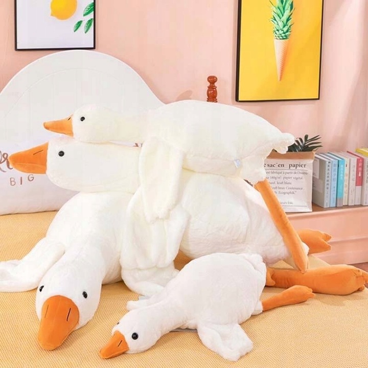 GĘŚ PLUSZOWA PIPA MASKOTKA PLUSZAK PRZYTULANKA ZABAWKA PODUSZKA DUŻA GĄSKA