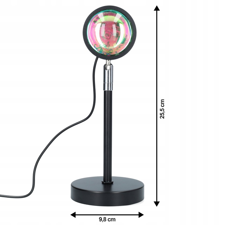 LAMPA ZACHÓD SŁOŃCA Lampka Sunset Lamp Projektor Wschód - Imitujaca Słońce