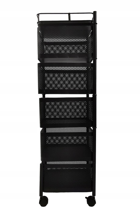 REGAŁ KUCHENNY MOBILNY STOLIK NA KÓŁKACH WÓZEK 6-POZIOMOWY 5 KOSZY