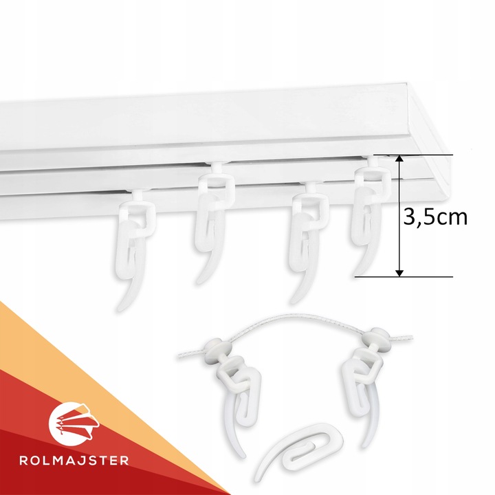 Karnisz sufitowy podwójny PCV 320 cm szyna sufitowa II TOROWA