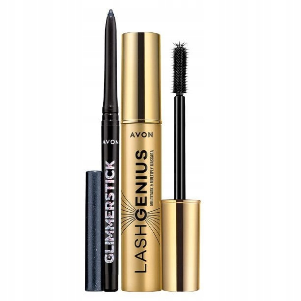 Tusz Do Rzęs Geniusz Blackest Black Czarny + konturówka do oczu