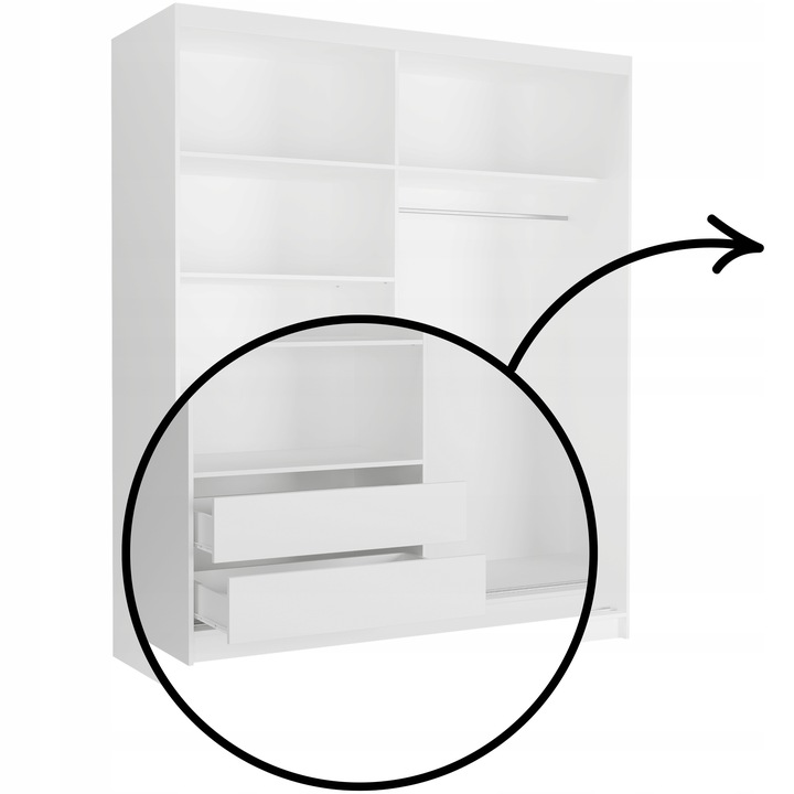 Szafa przesuwna Luna I 183 cm z lustrem