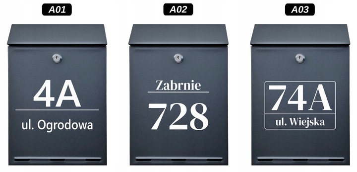 Skrzynka na listy Pocztowa A4 z Napisem, ANTRACYT, CZARNY -kolory