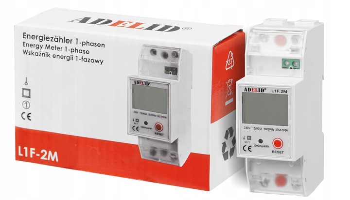 LICZNIK JEDNOFAZOWY ENERGII PRĄDU 10(80)A 1F