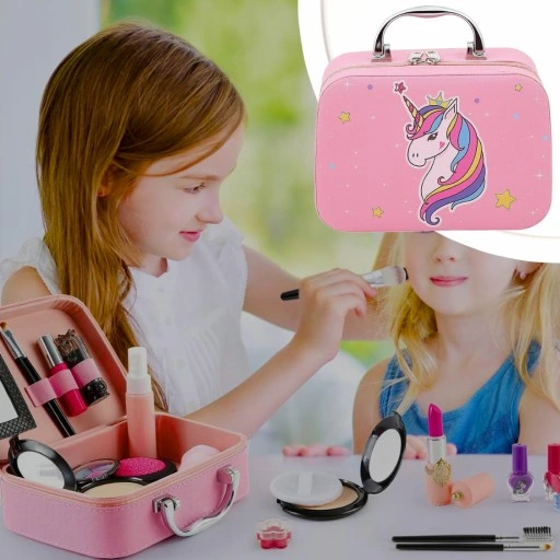 KUFEREK KOSMETYKÓW ZESTAW DO MAKIJAŻU I PAZNOKCI JEDNOROŻEC DZIECI PREZENT