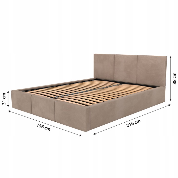 ŁÓŻKO TAPICEROWANE DO SYPIALNI 140x200 ŁÓŻKO PODWÓJNE Z POJEMNIKIEM