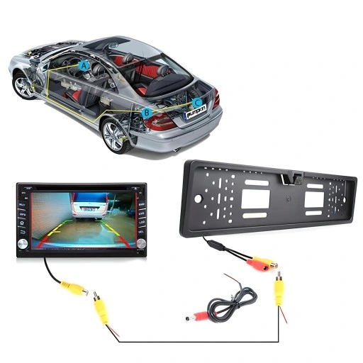 KAMERA COFANIA Z LED W RAMCE TABLICA REJESTRACYJNA