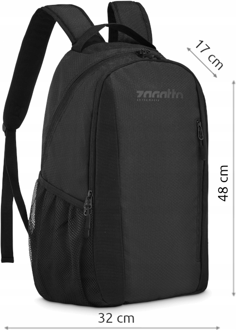 Plecak męski do pracy na laptopa szkolny młodzieżowy pojemny czarny ZAGATTO