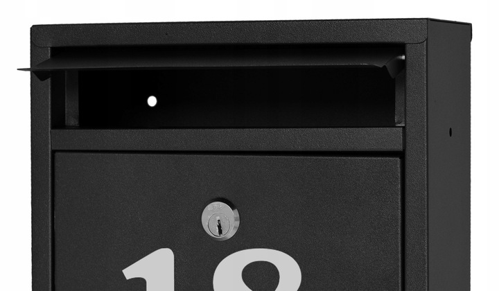 SKRZYNKA POCZTOWA NA LISTY POCZTĘ OGRODZENIE CZARNA Z NUMEREM DOMU