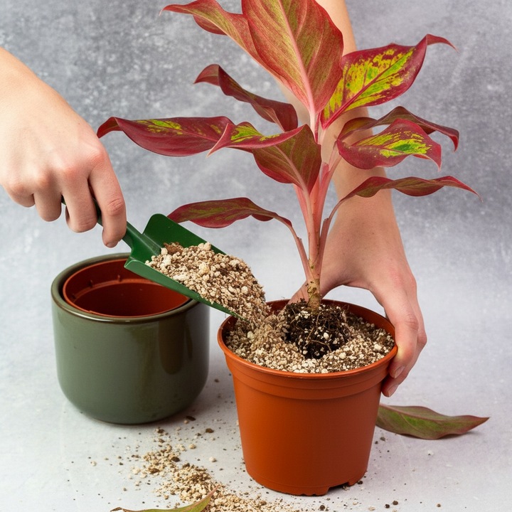 AGLAONEMA Crete FLAMES Red d9cm Niesamowicie wybarwiona PŁOMIENNA