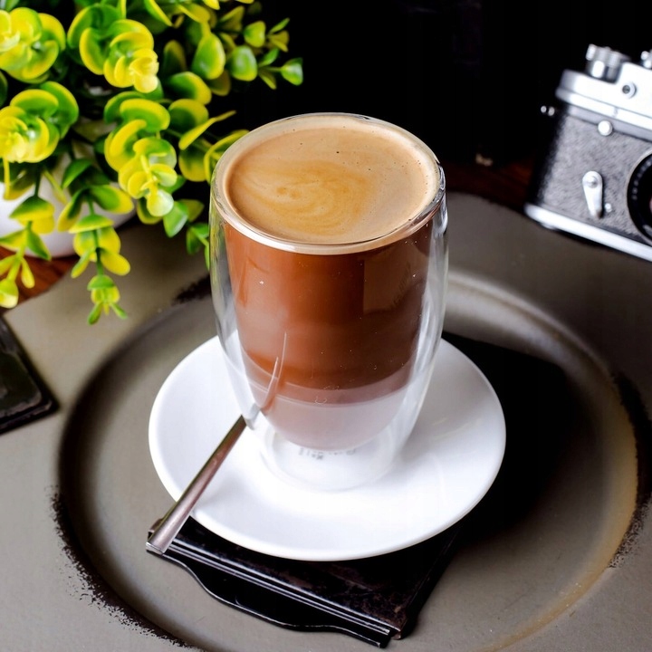 SZKLANKI DO KAWY ZESTAW SZKLANEK DO LATTE TERMICZNE 350ML KUBKI DO HERBATY