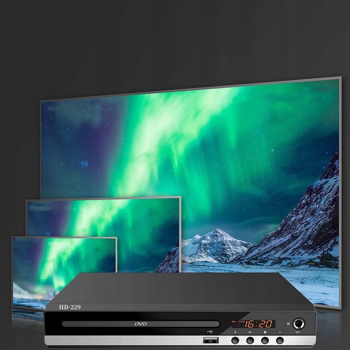 ODTWARZACZ DVD HDMI, CD, HDMI/AV WEJŚCIE USB DO TELEWIZORÓW + PILOT DVD-229