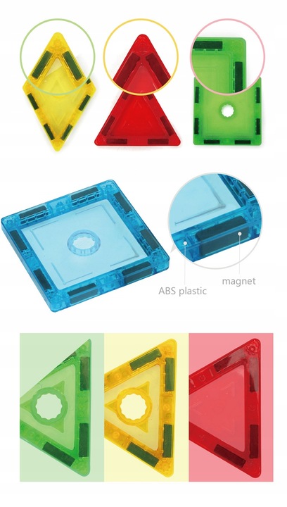 KLOCKI MAGNETYCZNE 3D MAGNETIC 70el Edukacja Panel